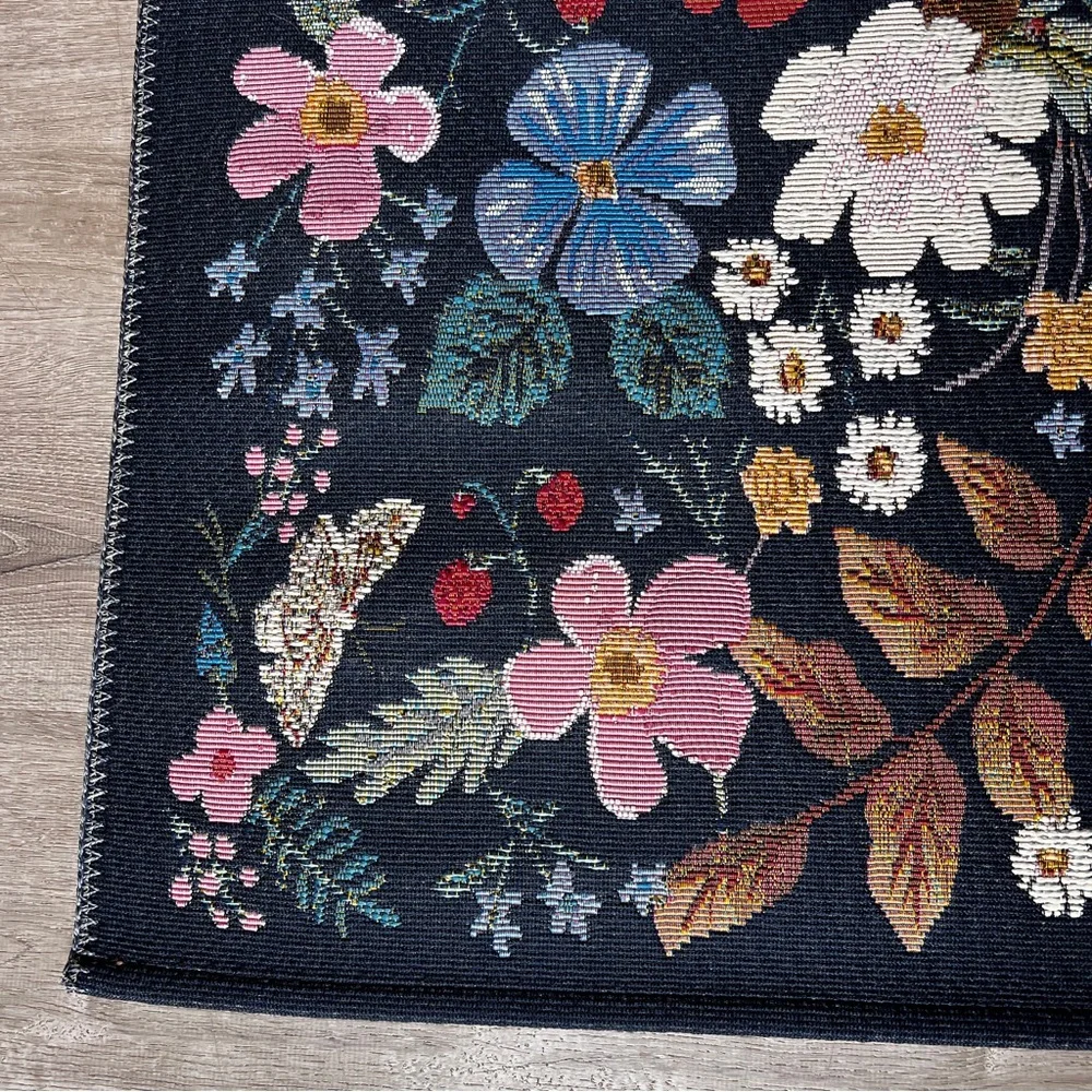 🆕 Whimsigoth Riffle Paper Indoor Outdoor Rug Strawberry Fields Floral Moody